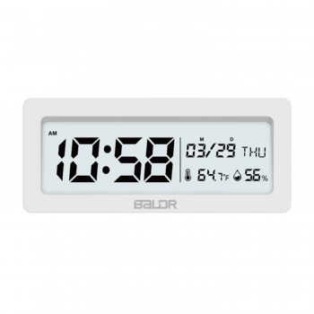 BALDR B0337STH часы-будильник c большим дисплеем, белый