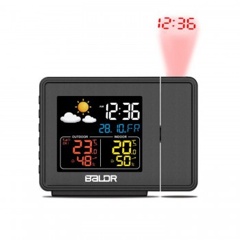 BALDR B0367WST2H2R-V1 часы проекционные c внешним датчиком и функцией прогноза погоды, черный