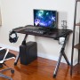 Стол для компьютера (для геймеров) Eureka R1 S с RGB подсветкой, чёрный