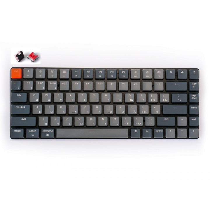 Беспроводная механическая ультратонкая клавиатура Keychron K3, Light Grey, 84 клавиши, RGB подсветка, Red Switch