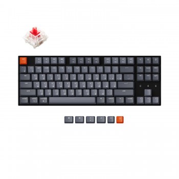 Беспроводная механическая клавиатура Keychron K8, TKL, алюминиевый корпус, White LED подсветка, Gateron Red Switch