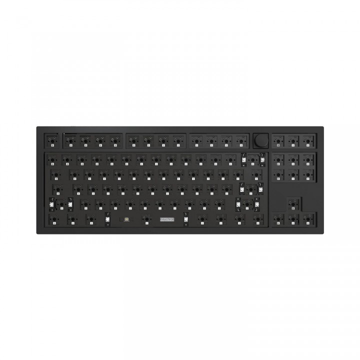 Механическая клавиатура QMK Keychron Q3 TKL ANSI Knob, алюминиевый корпус, RGB подсветка, Barebone, черный