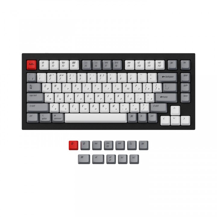 Набор клавиш для Q1,Q2 и K2, PBT пластик, совместимость с MX-свичами, русская раскладка ANSI, ретро