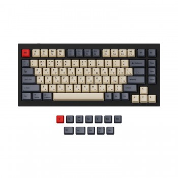 Набор клавиш для Q1,Q2 и K2, PBT пластик, совместимость с MX-свичами, русская раскладка ANSI, карбон