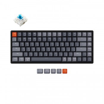 Беспроводная механическая клавиатура Keychron K2, 84 клавиши, алюминиевый корпус, RGB подсветка, Hot-Swap, Gateron Blue Switch 